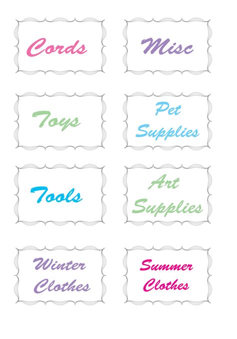 images   printable organization labels  printable organizing label templates