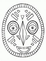 African Mask Coloring Printable Pages Template Masks Craft Tiki Print Africa Kids Colour Templates Clipart Preschool Crafts Drawing Color Face sketch template