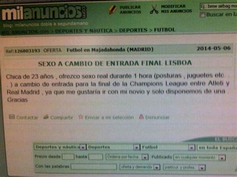 una joven ofrece sexo a cambio de una entrada para la final de la liga de campeones parece del