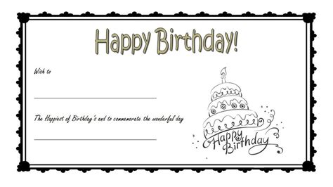 birthday gift certificate template  funny designs  fresh