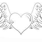 hearts  wings coloring pages heart coloring pages angel coloring