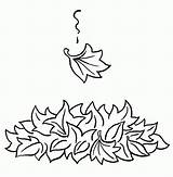 Coloring Leaf Clipart Leaves Pile Drawing Pot Pages Simple Library Cliparts sketch template