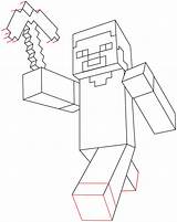 Minecraft Steve Coloring Pages Drawing Choose Board Easy Step Drawings Printable sketch template