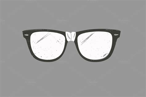Retro Distressed Nerdy Glasses ~ Illustrations On Creative