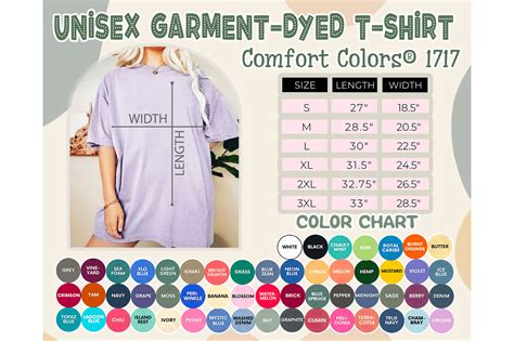 comfort colors  size chart graphic  donalpack creative fabrica