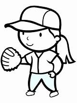 Softball Coloring Pages Printable Sports Sheets Clipart Baseball Girl Cliparts Colouring Girls Kids Book Glove Print Library Coloringpagebook Popular Advertisement sketch template