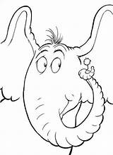Horton Elephant Coloring Pages Dr Seuss Printable Round Print Getdrawings sketch template