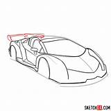 Lamborghini Veneno Draw Step Sketchok sketch template
