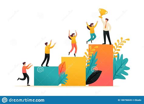 young businessman  achieved success ladder  success leadership flat  character stock