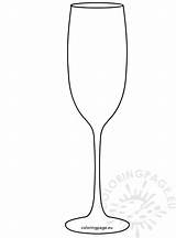 Glass Champagne Flute Template Drawing Coloring Getdrawings sketch template