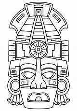Mayan Mask Coloring Maya Kids Face Pages Drawing Masks Aztecas Mascaras Printable Dibujos Aztec Template Mayans Arte Pyramid Crafts Supercoloring sketch template