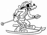 Skiing Coloring Goofy Disney Pages Going Color Print Printable Netart Getcolorings sketch template