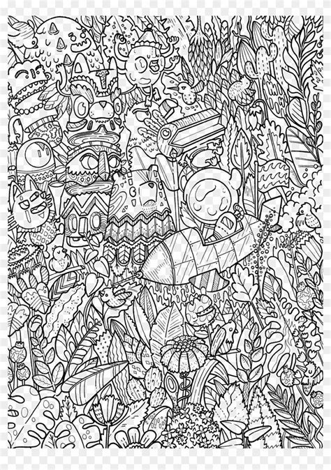 aesthetic doodle coloring pages drawing coloring book illustration