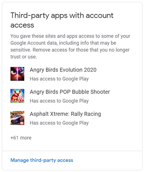 manage delete  remove  party app access  google account
