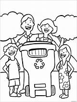 Recycle Coloring Recycling Pages Bin Family Color Printable Kids Getdrawings Preview sketch template