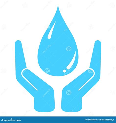 vector concept illustration  hands holding water drop isolated