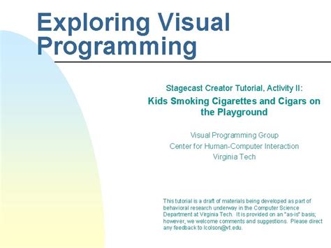 exploring visual programming stagecast creator tutorial activity ii
