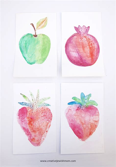 watercolor fruit portraits    fun  paint creative jewish mom