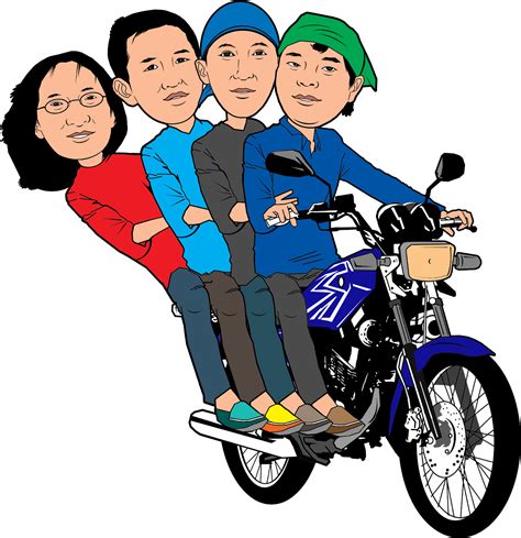 Karikatur Bermotor Kartun Naik Motor Png Clipart Full Size Clipart