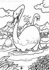 Coloring Water Dinosaurs Pages Printable Dinosaurier sketch template