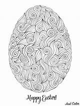 Easter Egg Coloring Pages Elegant Patterns Happy Adults Adult Olga Kostenko sketch template