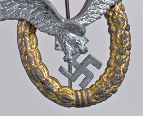 Regimentals German Wwii Luftwaffe Pilot Observers Badge In Its