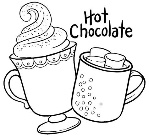 xmas hot chocolate coloring page  printable coloring pages  kids