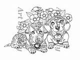 Coloring Dachshund Pages Dog Choose Board Etsy Single sketch template