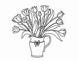 Para Colorear Vase Dibujo Tulips Coloring Tulipanes Flores Jarrón Dibujos Flower Zentangle Da Coloringcrew Flowers Drawings sketch template