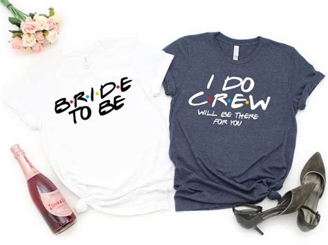 friends bride and bridal party crew shirts 90s bachelorette party