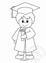 Graduation Gown Drawing Child Cap Coloring Pages Drawings Color Getdrawings Paintingvalley sketch template