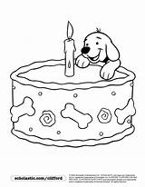Birthday Puppy Clifford Coloring Pages Happy Dog Colouring Dogs Kids Printable Party Cool Days Cartoon Big Scholastic sketch template
