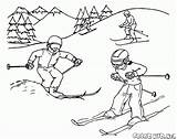 Skiing Colorare Coloring Sciare Esquiar Narciarstwo Kolorowanki Disegni Kolorowanka Dibujos Malvorlagen Colorkid Schifahren Bambini Jahreszeiten Roku Pory Estaciones Zima Hiver sketch template