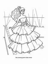 Coloring Fashion Barbie Pages Model Show Doll Gown Evening Kids Drawing Print Colouring Color Getdrawings Colour Getcolorings Sun Button Using sketch template