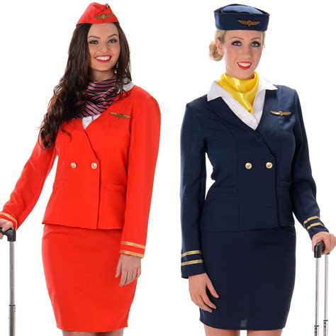 womens flight attendant costumes air stewardess hostess fancy dress