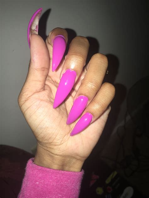 beautiful hot pink stiletto shape acrylic nails acrylic nail designs