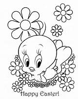 Easter Coloring Pages Happy Tweety Kids sketch template