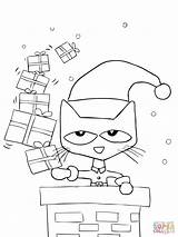 Coloring Pete Cat Christmas Saves Pdf Print sketch template