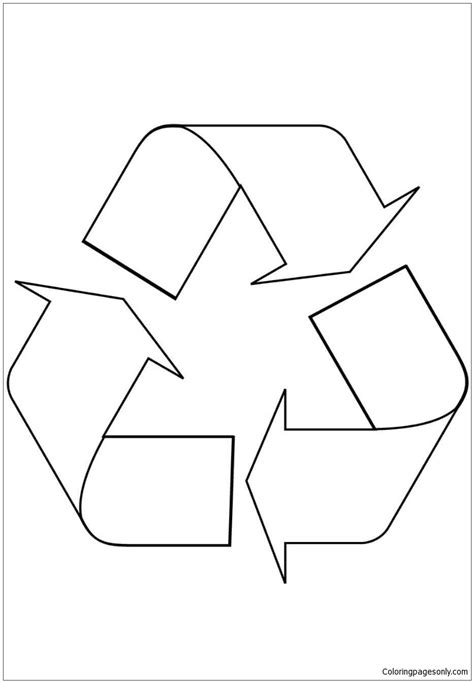 recycle symbol coloring page  printable coloring pages
