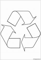 Recycle Symbol Pages Coloring Color Print Kids sketch template