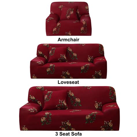 pcs sofa cover set  sofa loveseat arm chair couch slipcover furniture protector red flower