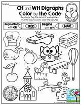 Digraphs Ch Wh Color Activities Phonics Blends Worksheets Teaching Code Words Reading Digraph Kindergarten Letter Fun Sounds Engaging Help Word sketch template