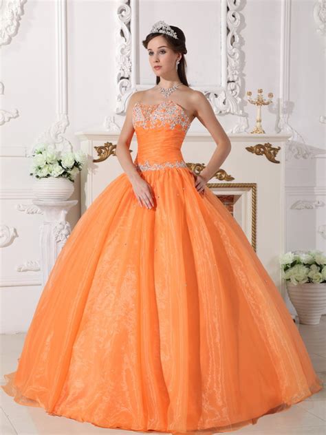 cheap sweetheart orange buy dress to quinceanera party