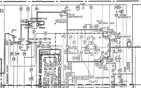 yamaha   schematic detail power amplifier stage left channel  dc endstufe linke