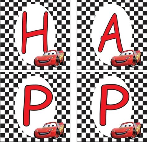 cars birthday banner template