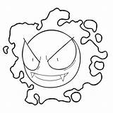 Gastly Pokemon Coloring Lineart Template sketch template
