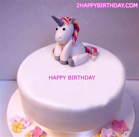 Unicorn Happy Birthday Cake With Name 2happybirthday