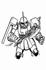 Zaku Char Lineart Coloring Gundam sketch template