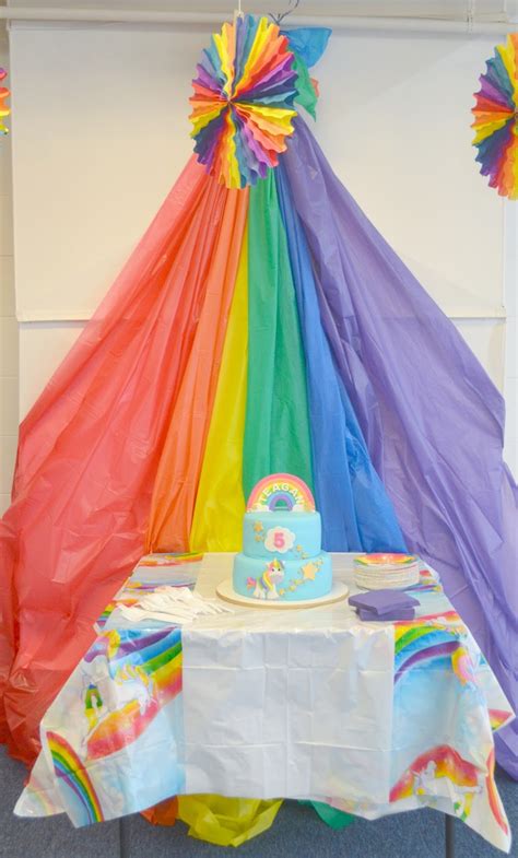throwing  rainbow unicorn birthday party building  story