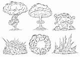 Explosion Rysunek Tekenen Explosie Bomba Bom Wolk Chmura Nuclear Doodle Atomic Wybuchu Grzyb Paddestoel sketch template
